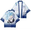 Re Life in a different world from zero Rem Kimono 3D Print Rem Cosplay Haori Cloak - Anime Kimono Store