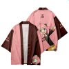 Anime SPY X FAMILY Kimono Cosplay Costume Anya Forger Kimono Haori Cloak Harajuku Tops Bathrobe Halloween 3 - Anime Kimono Store