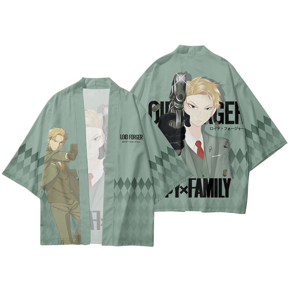 Anime SPY X FAMILY Kimono Cosplay Costume Anya Forger Kimono Haori Cloak Harajuku Tops Bathrobe Halloween 6 - Anime Kimono Store