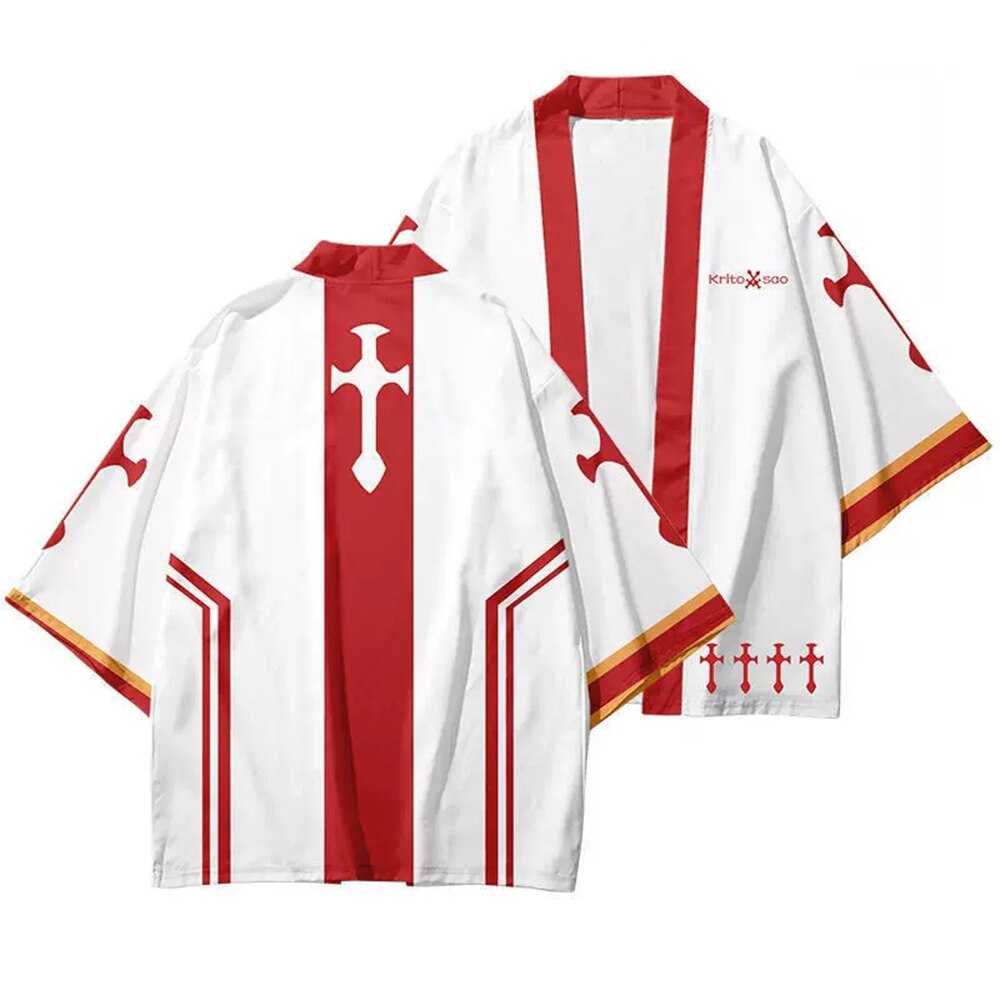 Sword Art Online Kirigaya Kazuto Kimono Cosplay Shirt 3D Print Japan Samurai Cardigan Women Men Haori 2 - Anime Kimono Store