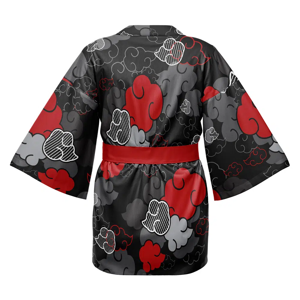 Aloha Akatsuki Pattern Shippuden Happi Coat Kimono BACK Mockup - Anime Kimono Store